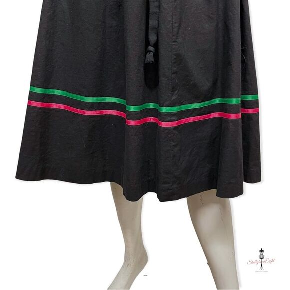 VINTAGE 70s 80s Embroidered BUTTERFLIES Folk Art Peasant Sun Dress Boho 8 10 M - Picture 9 of 16